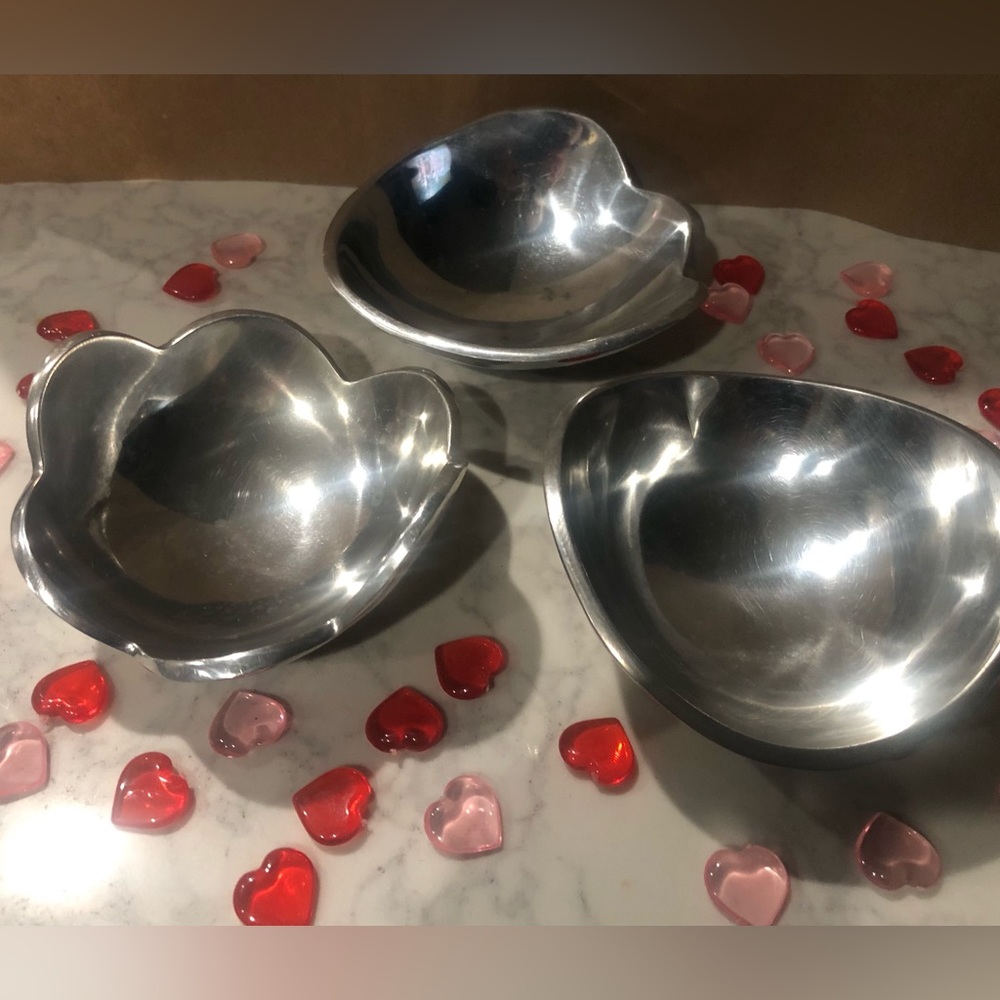 3 Towle Pintel Collection pewter “catch all” bowls